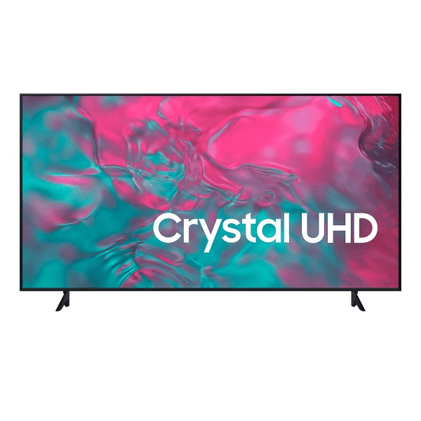 Smart TV Samsung Crystal UHD DU9000 98" 4K (2024), encendido, diseño delgado