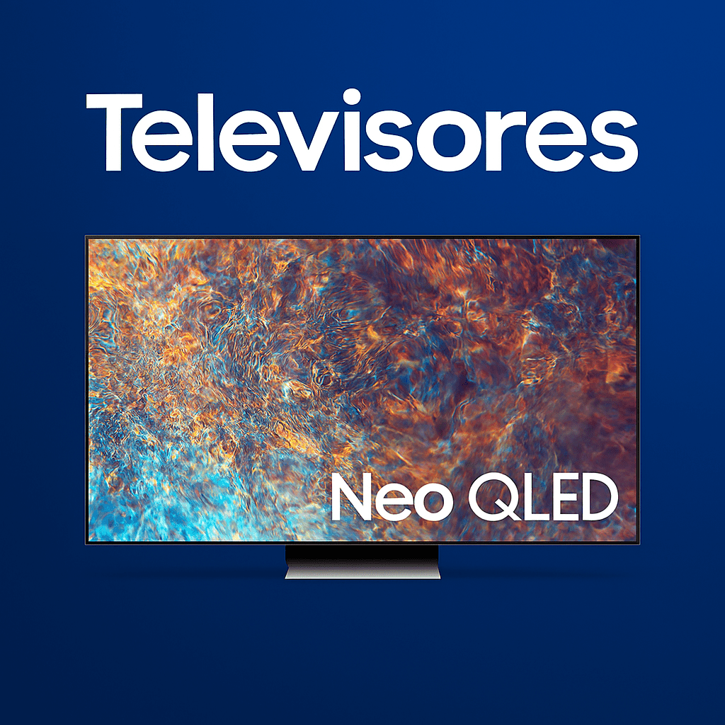 Imagen de televisor Samsung Neo QLED con texto Televisores representando la categoría de televisores.